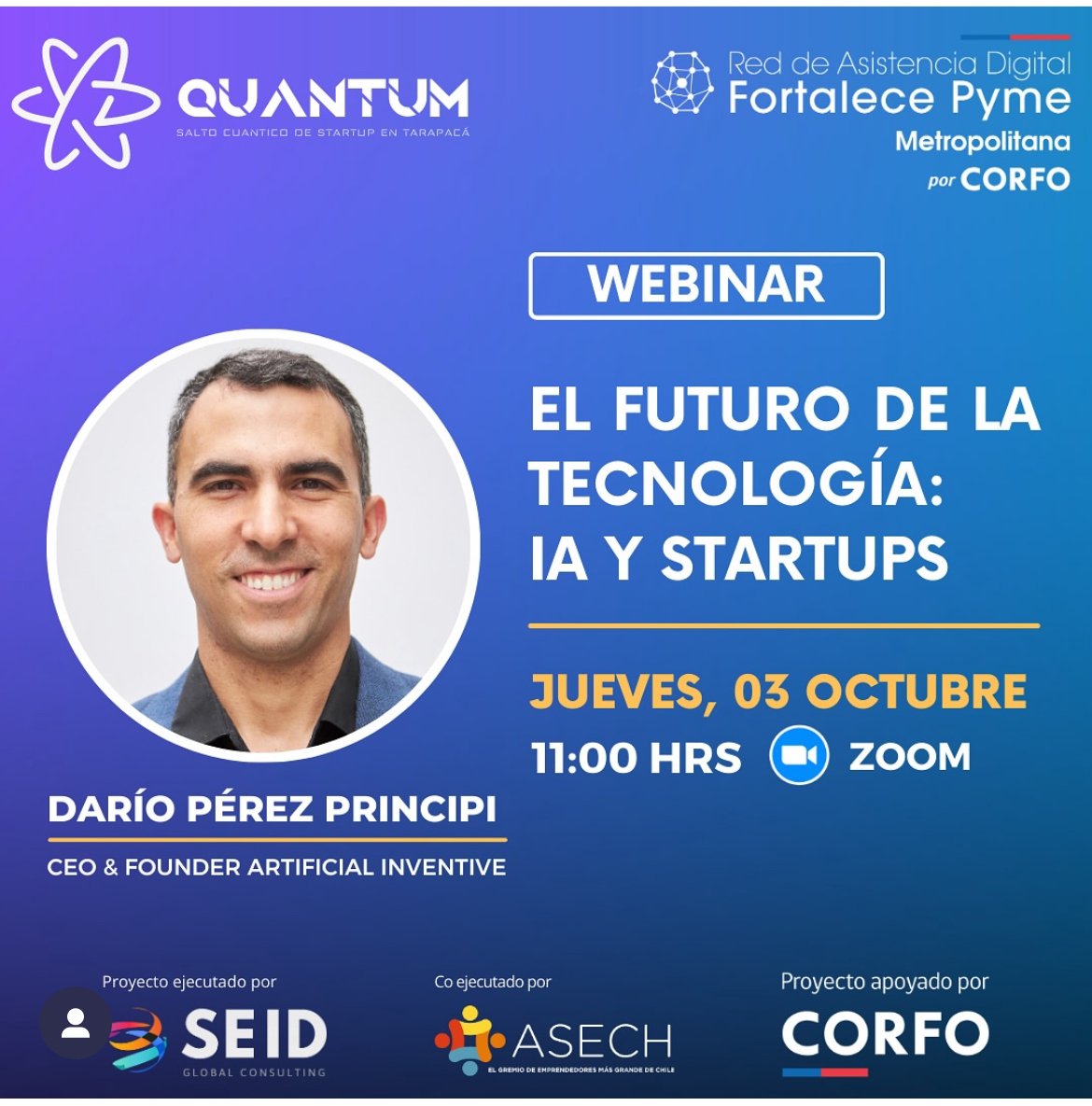 Seidgc's tweet photo. ¿Sabías que la IA está transformando el mundo del emprendimiento? Descubre cómo aplicarla a tu startup y lleva tu proyecto al siguiente nivel. ¡El futuro es ahora! 🔗 ¡Inscríbete hoy! https://t.co/Kp20XI253A
#emprendimientos #iA #ViralizaQuantum
@corfo @ASECH_ag @CorfoTarapaca https://t.co/SdxZG024vm