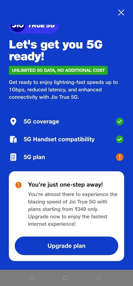 joy1997mahi's tweet photo. @GyanTherapy @amazonIN Bro please please reply...mera ek 4g handset tha...usme Maine Jio ka 2999 rs plan recharge kiya tha...abhi main ek 5G handset liya hu par usme jio ka unlimited 5G offer nahin milega? Mujhe show ho raha hai ki you have no 5g plan https://t.co/C4lPgg8KIR