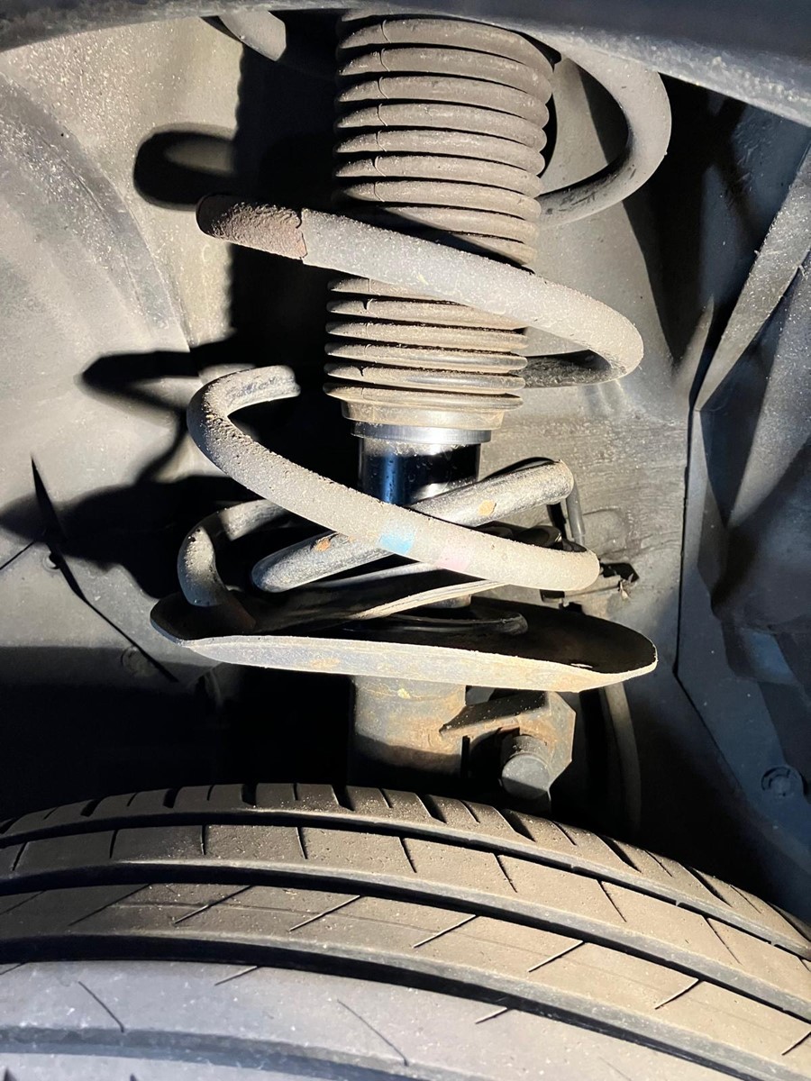 DavidConnellan's tweet photo. Along with speed bumps, #potholes contribute to extra work for #garages. 

This customer drove into a pothole, heard a noise, and then noticed the car had dropped on one side. 

This was an easy diagnosis and repair for WMM's technicians. https://t.co/wbx4wTAsjU