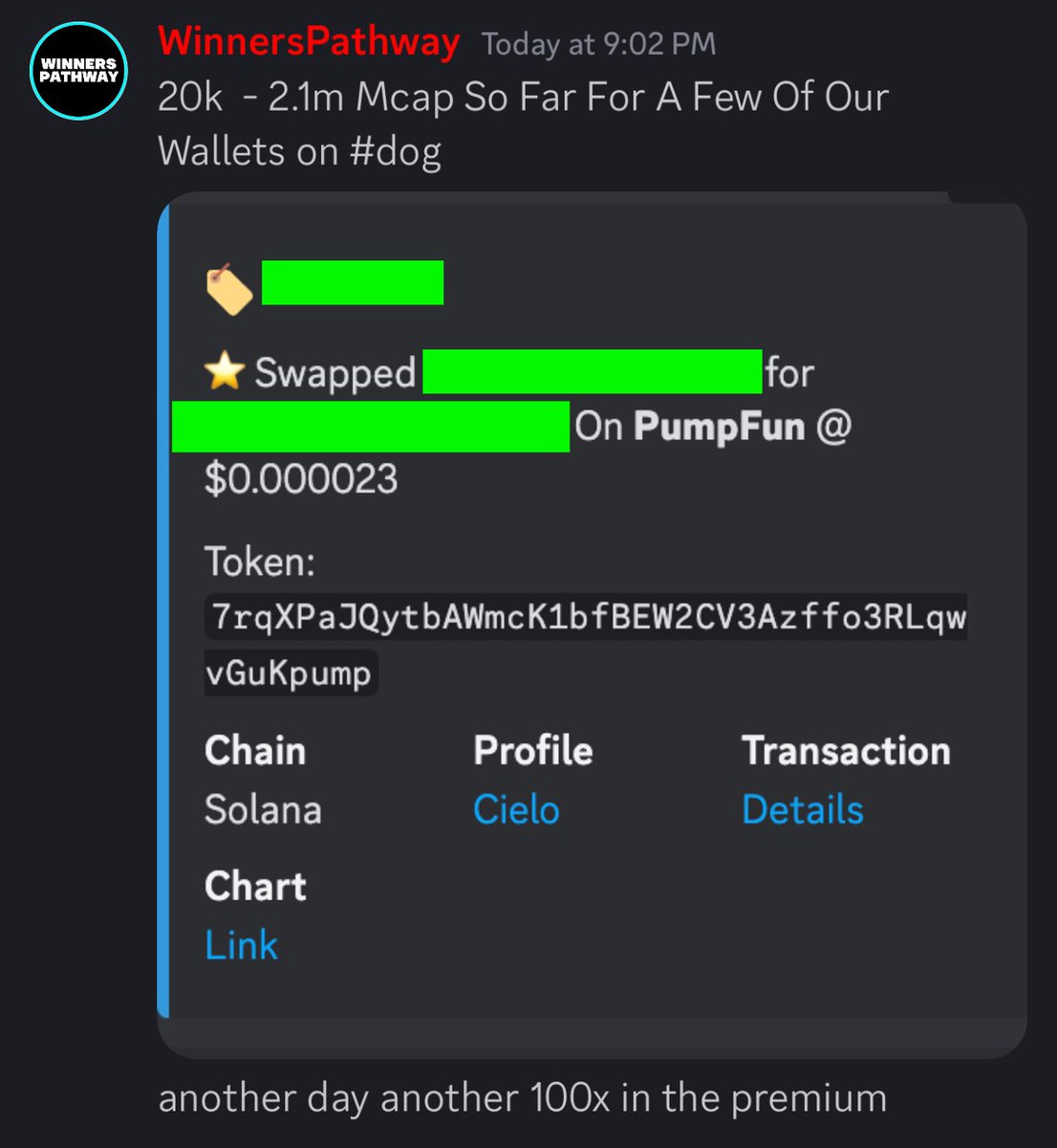 20k ➡️ 2.1mil

Casual 100x on $dog

Caught by one of our Insider wallets inside Chain Tracers...
