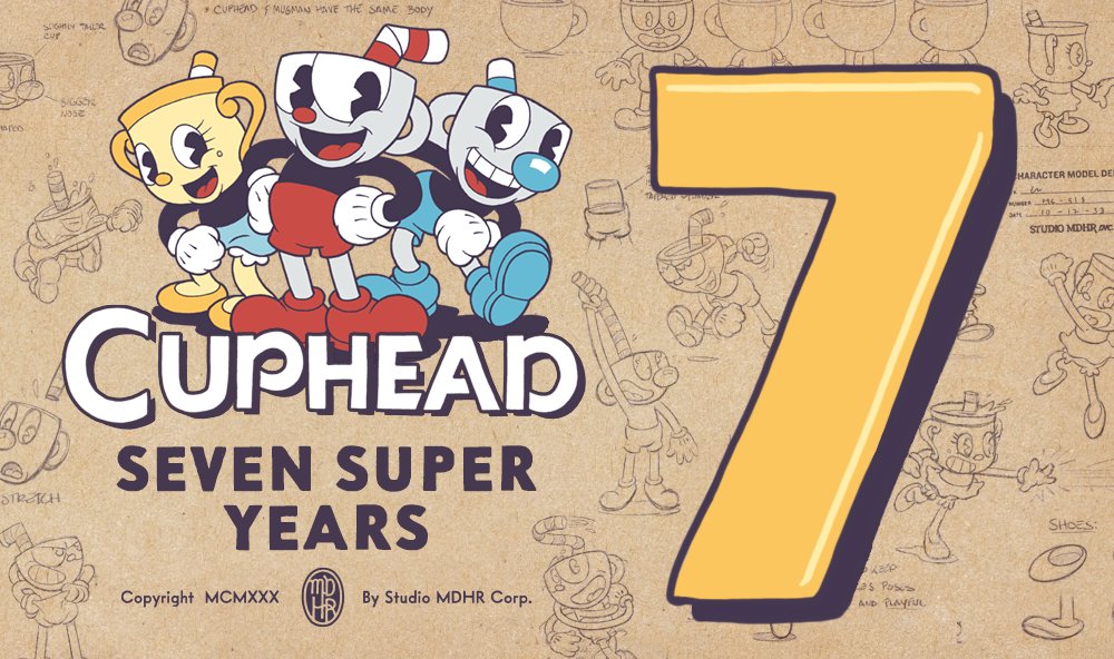 Wowzers!! This week marks a whopping 7 years since the release Cuphead.

From DLC to a show on TV, we could never have imagined the journey that awaited our plucky trio of porcelain pals.

From the bottom of our hearts: thank you for embracing our little animated adventure.