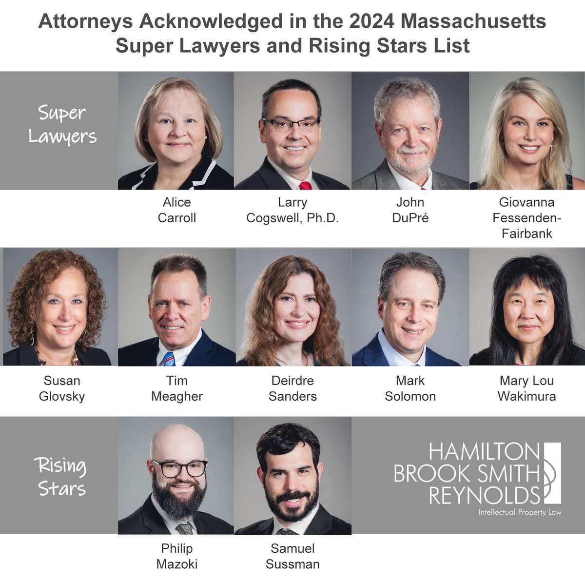 Congratulations to our attorneys recognized in the 2024 Massachusetts Super Lawyers and Rising Stars lists. lnkd.in/ep8mDccu