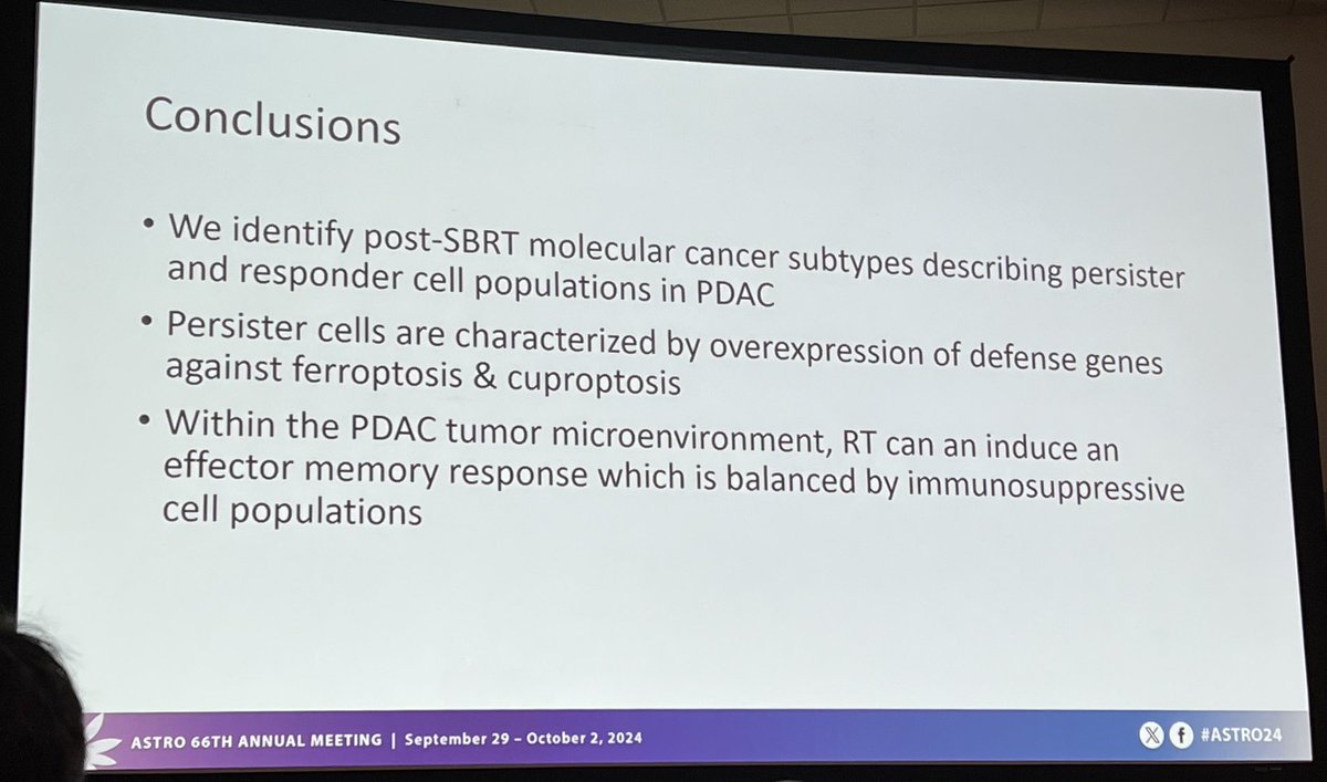 Albert Koong, MD PhD (@ackoongmdphd) on Twitter photo Persister cells after neoadjuvant treatment for pancreatic cancer are enriched in genes involved in #ferroptosis and #cuproptosis. Fantastic translational study by <a href="/Vince_BernPag/">Vince Bernard-Pagan, MD PHD</a> from <a href="/MDAndersonNews/">MD Anderson Cancer Center</a>. #ASTRO24 #endcancer #radonc Persister cells after neoadjuvant treatment for pancreatic cancer are enriched in genes involved in #ferroptosis and #cuproptosis. Fantastic translational study by <a href="/Vince_BernPag/">Vince Bernard-Pagan, MD PHD</a> from <a href="/MDAndersonNews/">MD Anderson Cancer Center</a>. #ASTRO24 #endcancer #radonc