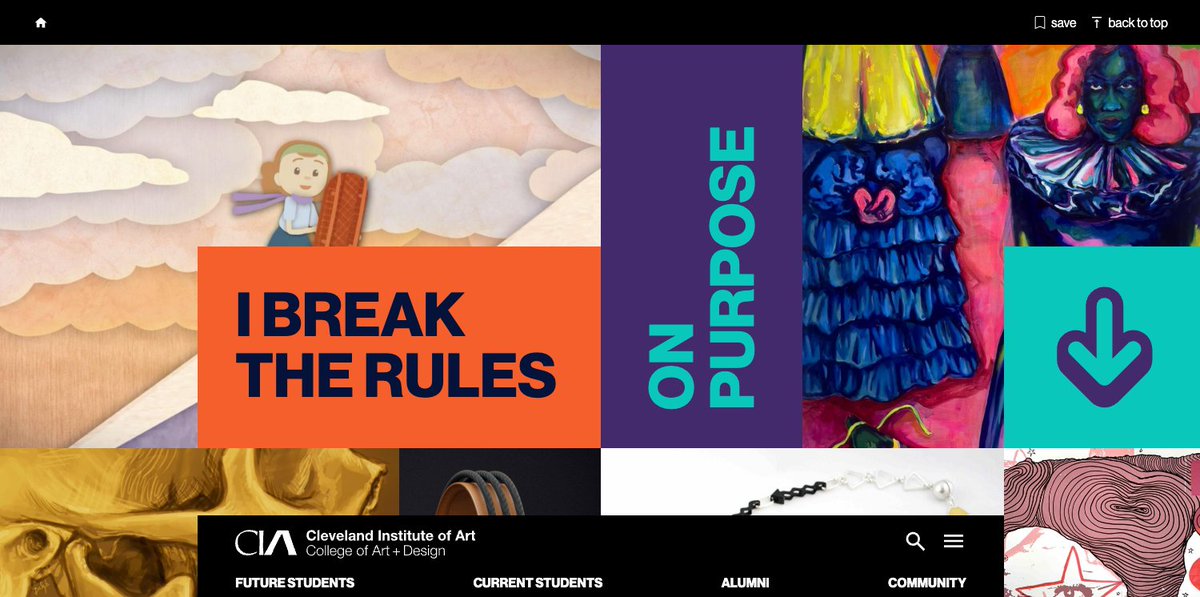 CleInstituteArt's tweet photo. Introducing the new CIA website! 🎉 🤩

It has a new look with so many amazing features - personalization, the ability to save pages and artwork for later and more!

Explore the new site and all the amazing student work: https://t.co/dMtrFkxbA4

#CIACreates #NewWebsite https://t.co/fLPOBRxpp5