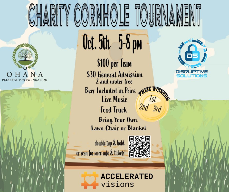 Only 5 days to go! 🎉 Grab your teammate and sign up for our Cornhole Tournament ($100/team). 🏆 Prizes will be awarded for 1st, 2nd, and 3rd place!

Register today: givebutter.com/53U63q