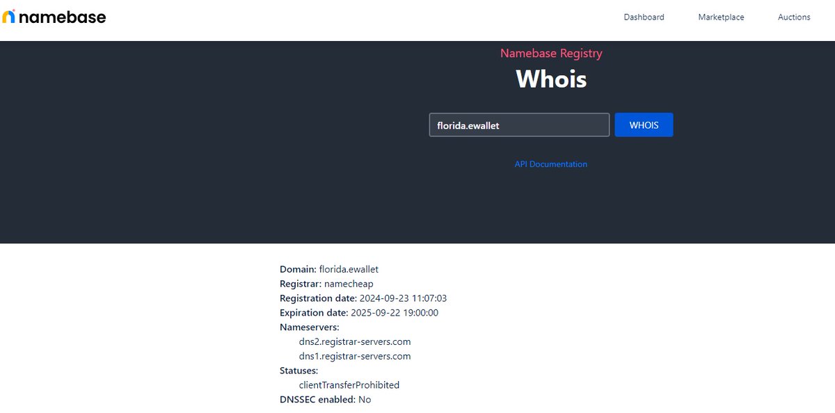 florida.ewallet is already taken! Congratulations to the new owner! Get your own .ewallet domain name at:
Encirca: encirca.com/handshake-ewal…
Namecheap: namecheap.com/domains/handsh…