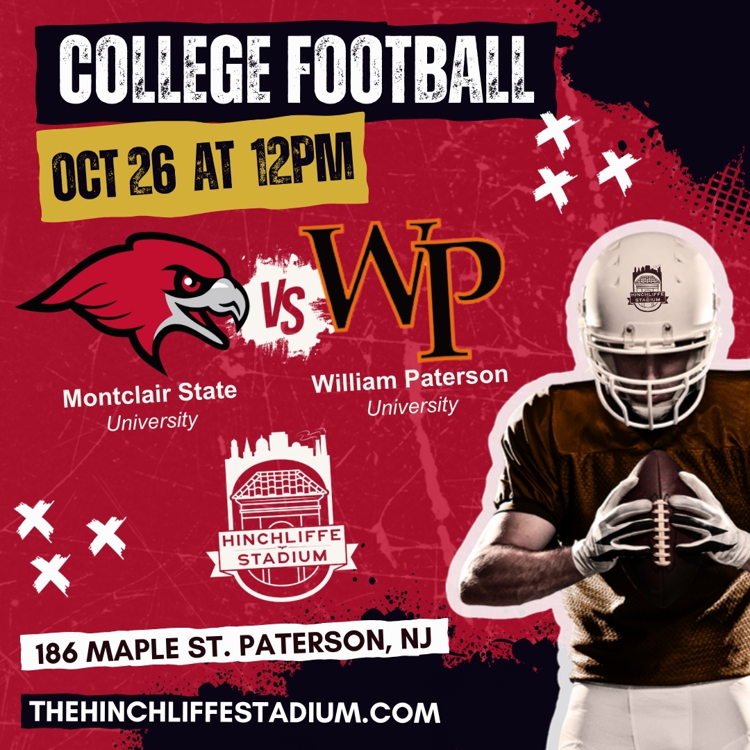 Get ready for an electrifying New Jersey college football showdown as the historic rivals Montclair State and William Paterson University face off on October 26th at the iconic Hinchliffe Stadium! Witness history in the making and future stars rising in this epic clash! #football