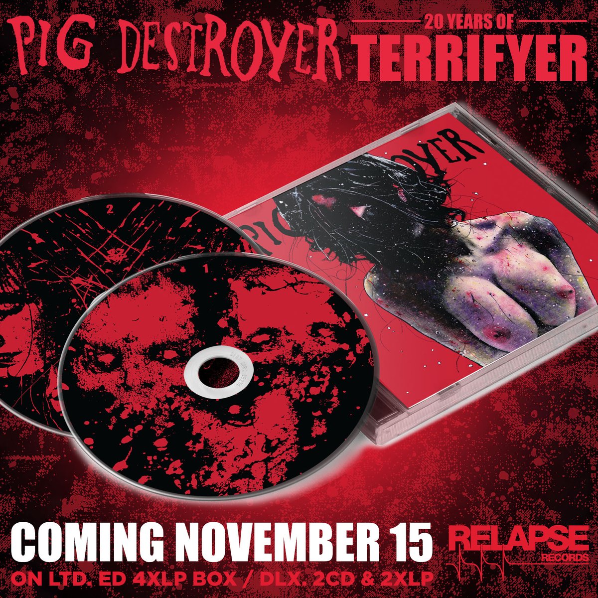 PxDx666's tweet photo. Terrifyer 20th Anniversary, Remastered Reissue out November 15 on DLX 4LP/2LP/2CD/Digital via @relapserecords. 

Pre-Order &amp; listen to the previously unreleased "Untitled" digital single now at https://t.co/BUbTrAZwUP https://t.co/8YKW2Z27x7