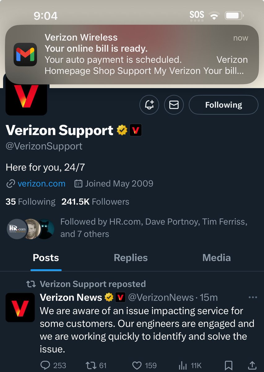 BigRob1982's tweet image. Getting my “phone bill ready” email while in an outage is crazy!! @VerizonSupport @VerizonNews @Verizon