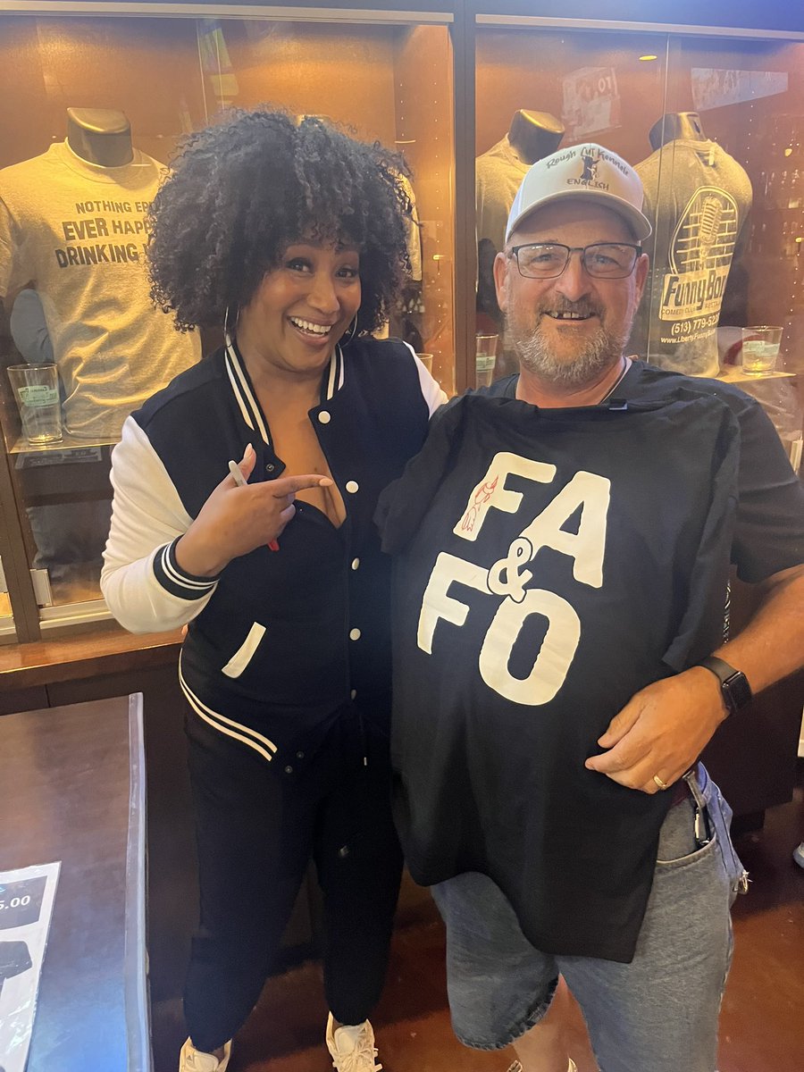 I tested out a new shirt at this weekend’s shows in Cincy. I only had 50. I decided to wear one on our last night so when all the shirts were gone…this man came up and said he wanted to buy the one I was wearing!!!
Another weekend of me FA&amp;FO!!!!
