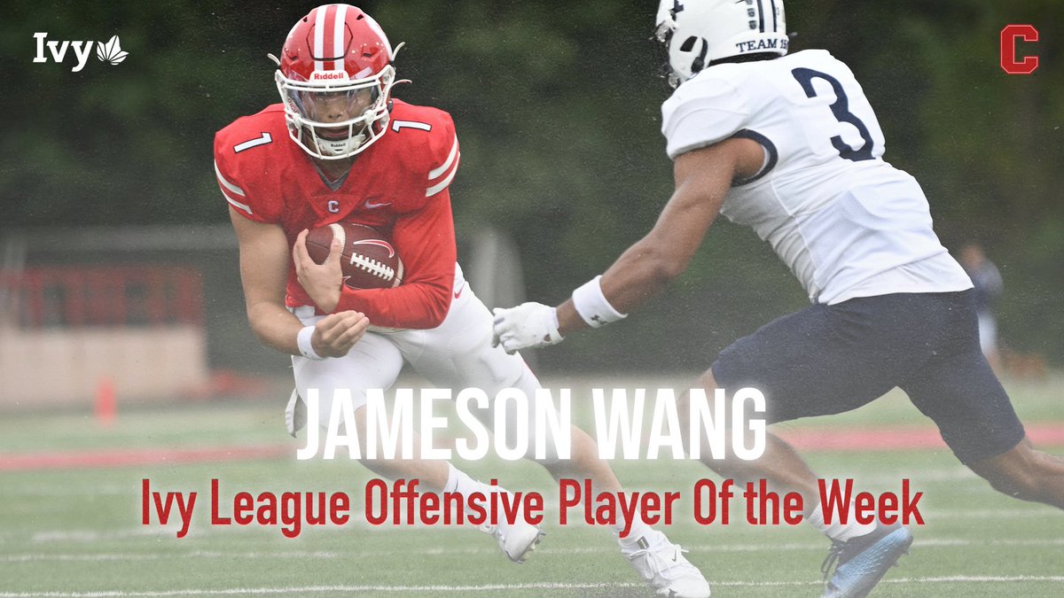 CornellSports's tweet photo. The @IvyLeague Offensive Player of the Week. Honorable Mention @OptaAnalystFCS National Offensive Player of the Week. Jameson Wang.

📰: https://t.co/5oi9IbqXdQ

#YellCornell | @BigRed_Football https://t.co/bDzhxs4Kno
