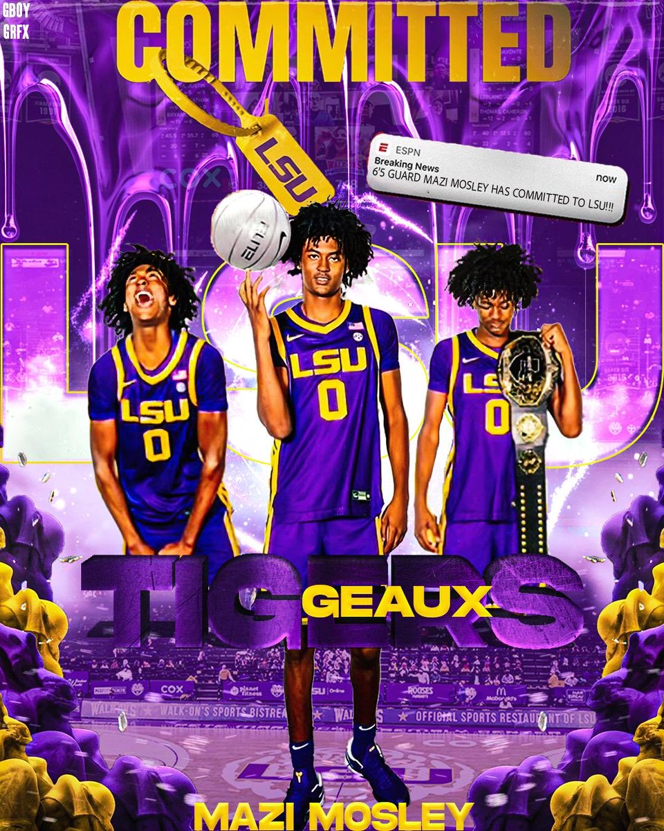 Congrats to Mazi Mosley Montverde on his commitment to LSU. Has been with our program for 4 years. Will join alumnus Vyctorius Miler at LSU.  Fantastic job by Associate Head Coach David Patrick recruiting Mosley who we believe will be a NBA player.