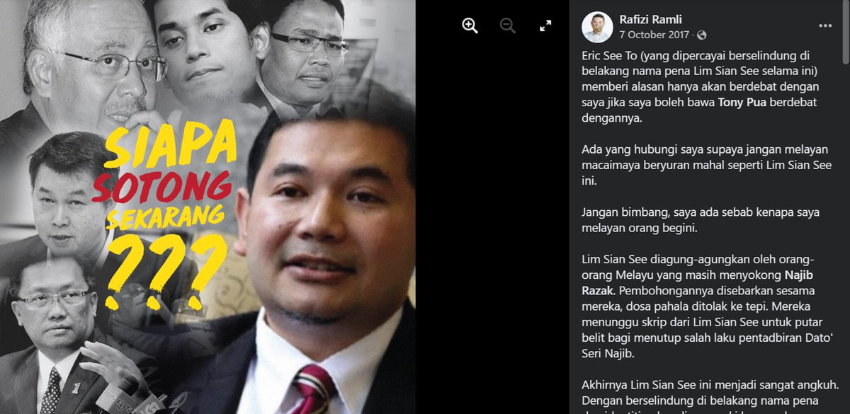 ShoibZahari's tweet photo. 1st Dpd tahun 2017, rupanya @rafiziramli target LSS ni tepat!!!!!

2nd tak pernah diambil tindakan sebab tak reveal identiti sebenar. dah boleh ambik lepas ni, walaupun dah outdates slagi dalam akaun tersebut.

Contoh LSS fitnah dalam ni seperti dalam gambar..... https://t.co/z62CY7GFS9