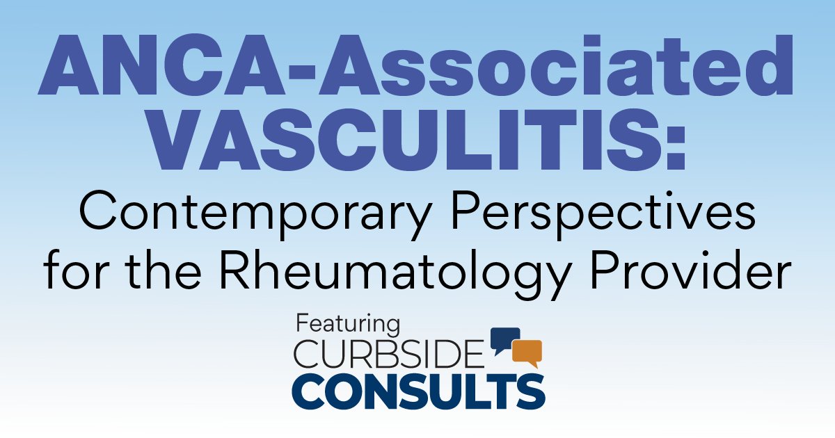 You don't want to miss this activity featuring Curbside Consults- a dynamic and interactive case-based segment that will highlight strategies to improve the care and lives of patients with #AAV &gt;&gt; ow.ly/ha9t50QrTNs <a href="/LCalabreseDO/">Leonard Calabrese</a>  <a href="/AdamJBrownMD/">Adam J Brown</a> <a href="/anisha_dua/">Anisha Dua</a> <a href="/MdWarrington/">KenWarringtonMD</a>