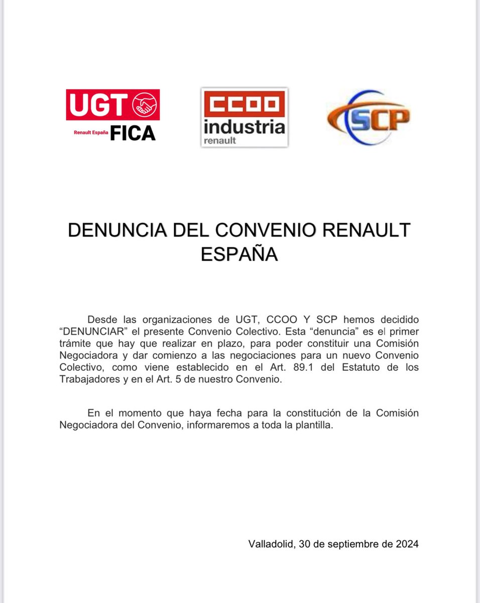 CCOO RENAULT ESPAÑA tweet media