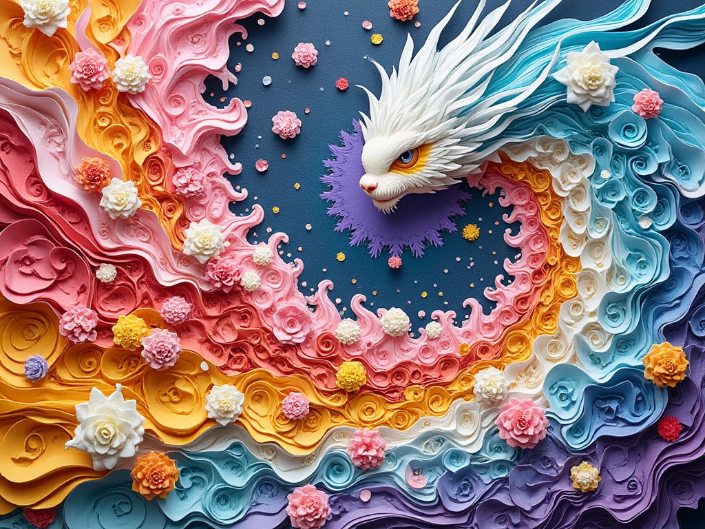 DoodlesOfGrok's tweet image. It almost looks like it’s made of frosting, yum! #Grok #AIart #Frosting