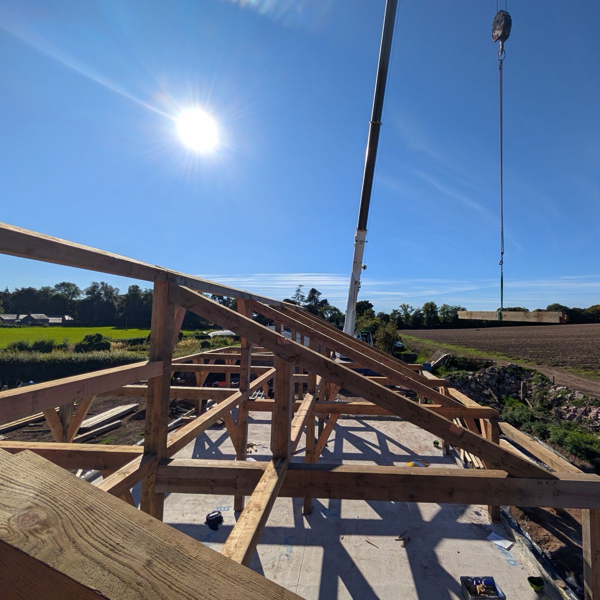Site ∙ Single-storey Douglas fir framed house ∙ Local timber ∙ Kirriemuir, Scotland⁠
⁠
#carpenteroak #construction #timberframe #timberdetail #architecturedesign #craftsmenship #traditionalskills #carpentryskills #framing #scotland #singlestoreyhome #site #scottishhomes