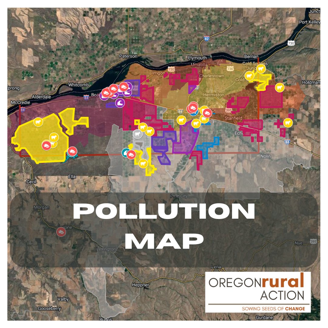 📢📢📢BREAKING NEWS The Lower Umatilla Basin (LUB) has a water nitrate contamination and air pollution emergency/crisis that has been going on for at least 34 years. To showcase the pollution, ORA has created a first of its kind interactive map! 
(1/6)