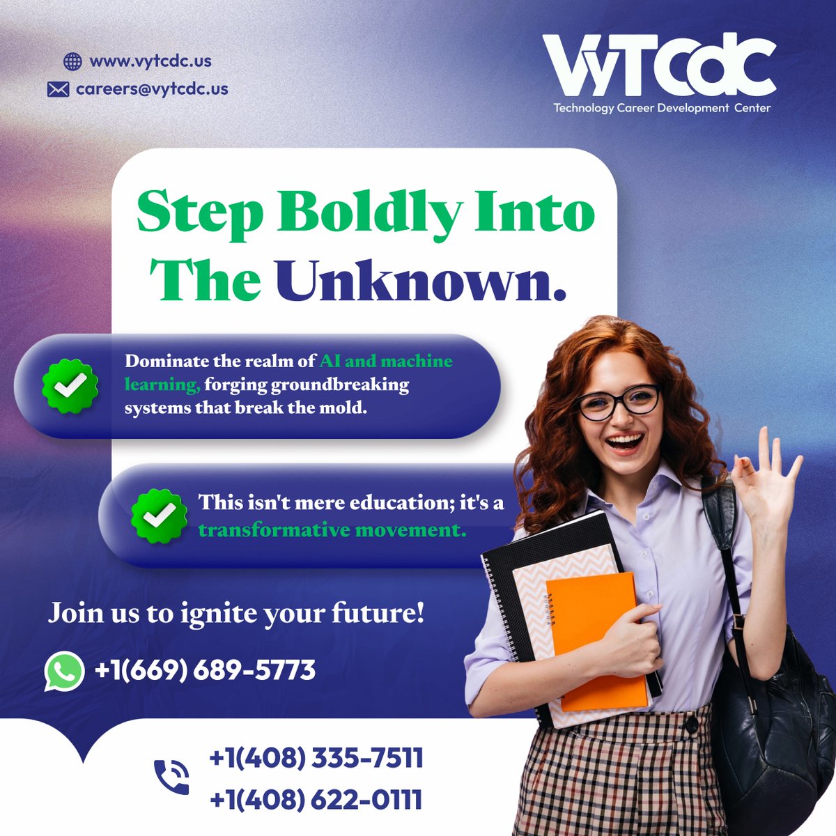 Vytcdcusa2002's tweet image. Step boldly into the unknown.

Dominate the realm of AI and machine learning, forging groundbreaking systems that break the mold.

This isn&apos;t mere education; it&apos;s a transformative movement. 
Link : vytcdc.us/ai-and-ml-onli…

#StepBoldly #AIRevolution #MachineLearning #Innovate