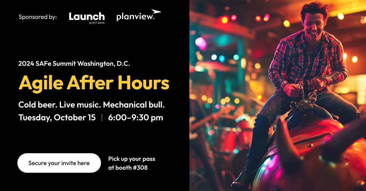 launchbynttdata's tweet image. Unwind and network at our Happy Hour during the 2024 SAFe Summit in Washington, D.C.! Stop by at our Booth #308 to grab your complimentary pass. Let’s connect, share ideas, and have a great time! launch.nttdata.com/safe-summit-20…
 #SAFeSummit #ProductStrategy #ProductDelivery
