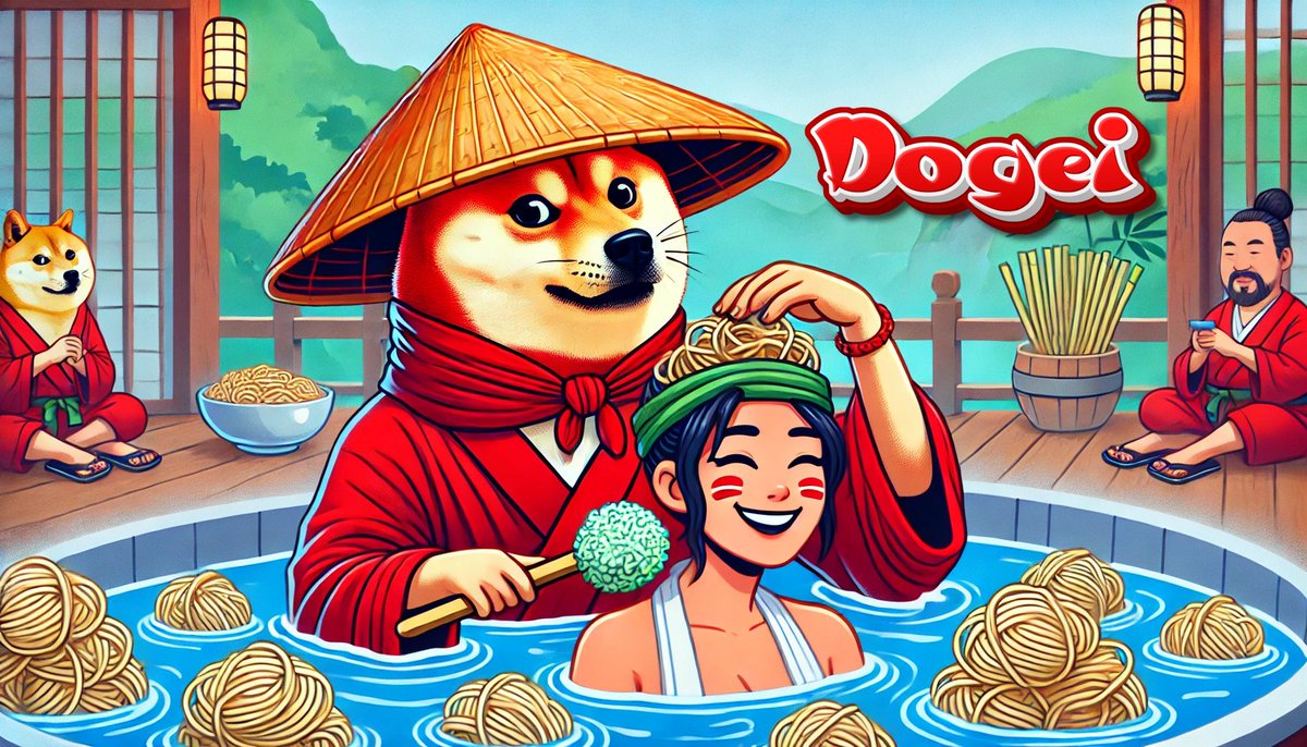 DogeiOfficial's tweet photo. @matzabalz Wow, much request! 🍜🛁 You ask, $Dogei delivers—noodle loofa in action! More scrubs, more gains. Very clean, much wow! 🐕✨ 

#MuchRelax #NoodleLoofa #BuyDogei https://t.co/n5s7sHAq3X