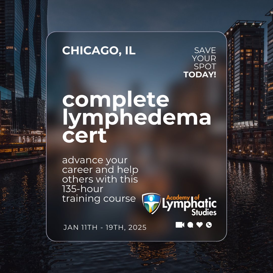 ACOLSFlorida's tweet image. Join us in Chicago for the ultimate Complete Lymphedema Certification Course! Delve into expert knowledge and enhance your skills. Don’t miss this opportunity!

acols.com/courses/detail…

#Lymphedema #CertificationCourse #LymphedemaCare #HealthcareProfessionals #ChicagoEvents