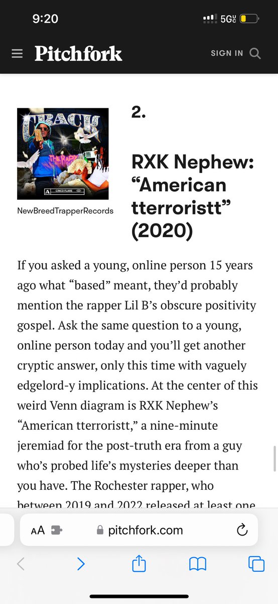 aintnobodycool's tweet photo. Neph got #2 out the top 100 songs of 2020, next to Lana del ray &amp; Kendrick Lamar 💀💀💀🎸🎸🎸 https://t.co/TRtJoIddid