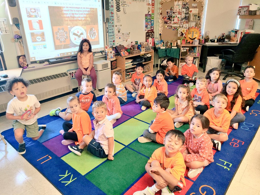 FunSchoolDays's tweet photo. We honour Truth &amp; Reconciliation Day by wearing our orange shirts and learning about Phyllis' story. 🧡 https://t.co/VxosiY2TsU