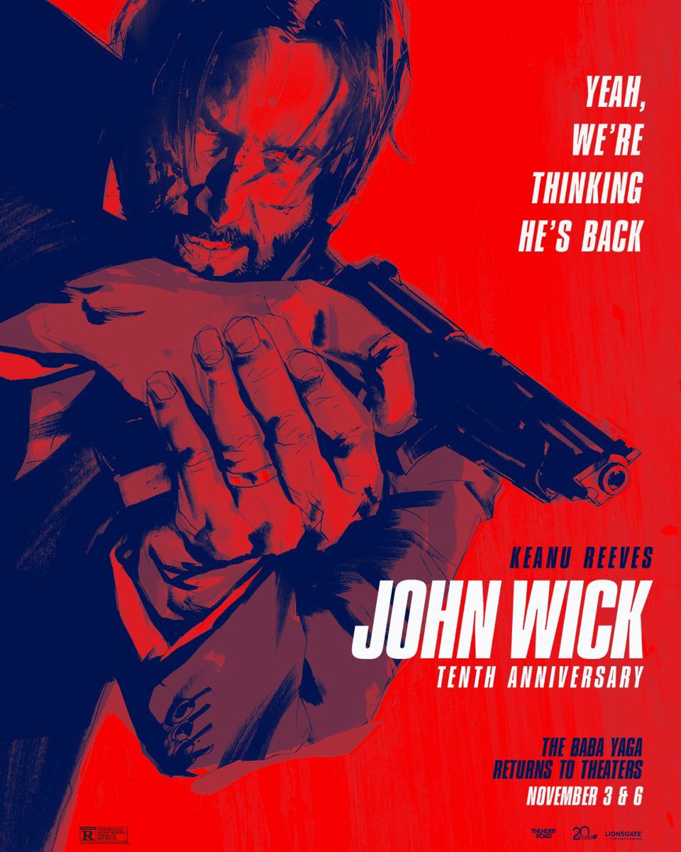 DiscussingFilm's tweet photo. First poster for the 10th anniversary of ‘JOHN WICK’

The film will be re-released in theaters in November. https://t.co/yYFBX3dUof