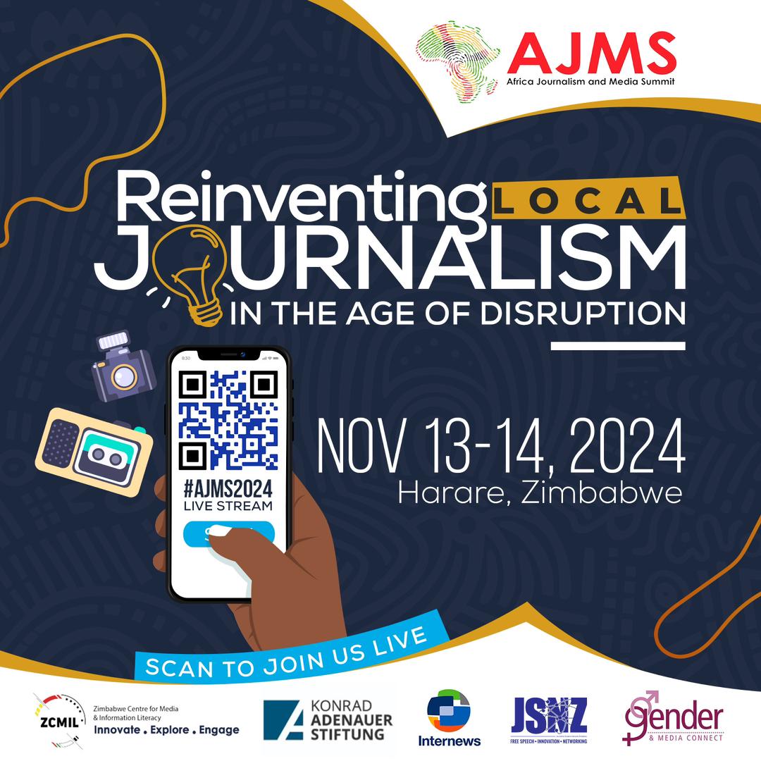 Journalism Students Network Of Zimbabwe 🇿🇼 (@jsnetzim) on Twitter photo An event worth looking forward to💯
Africa Journalism and Media Summit : Reinventing Local Journalism In The Age of Disruption
Make sure you Save the Dates 🚀💫🔥
<a href="/village_scribe/">Divine Dube (He/Him/His)</a> <a href="/TseisiTP/">Tsei</a> <a href="/milesdougie/">Douglas Miles Ncube🇿🇼</a>
#AJMS2024 An event worth looking forward to💯
Africa Journalism and Media Summit : Reinventing Local Journalism In The Age of Disruption
Make sure you Save the Dates 🚀💫🔥
<a href="/village_scribe/">Divine Dube (He/Him/His)</a> <a href="/TseisiTP/">Tsei</a> <a href="/milesdougie/">Douglas Miles Ncube🇿🇼</a>
#AJMS2024