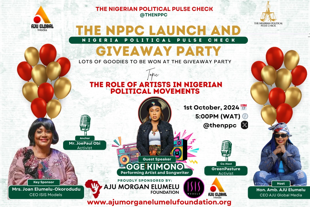 x.com/i/spaces/1gqGv…

🔊🔊🔊🔊🔊🔊🔊🔊🔊
We are excited to announce the official launch of The Nigerian Political Pulse Check (NPPC), a platform dedicated to amplifying Nigerian voices and creating impactful conversations.