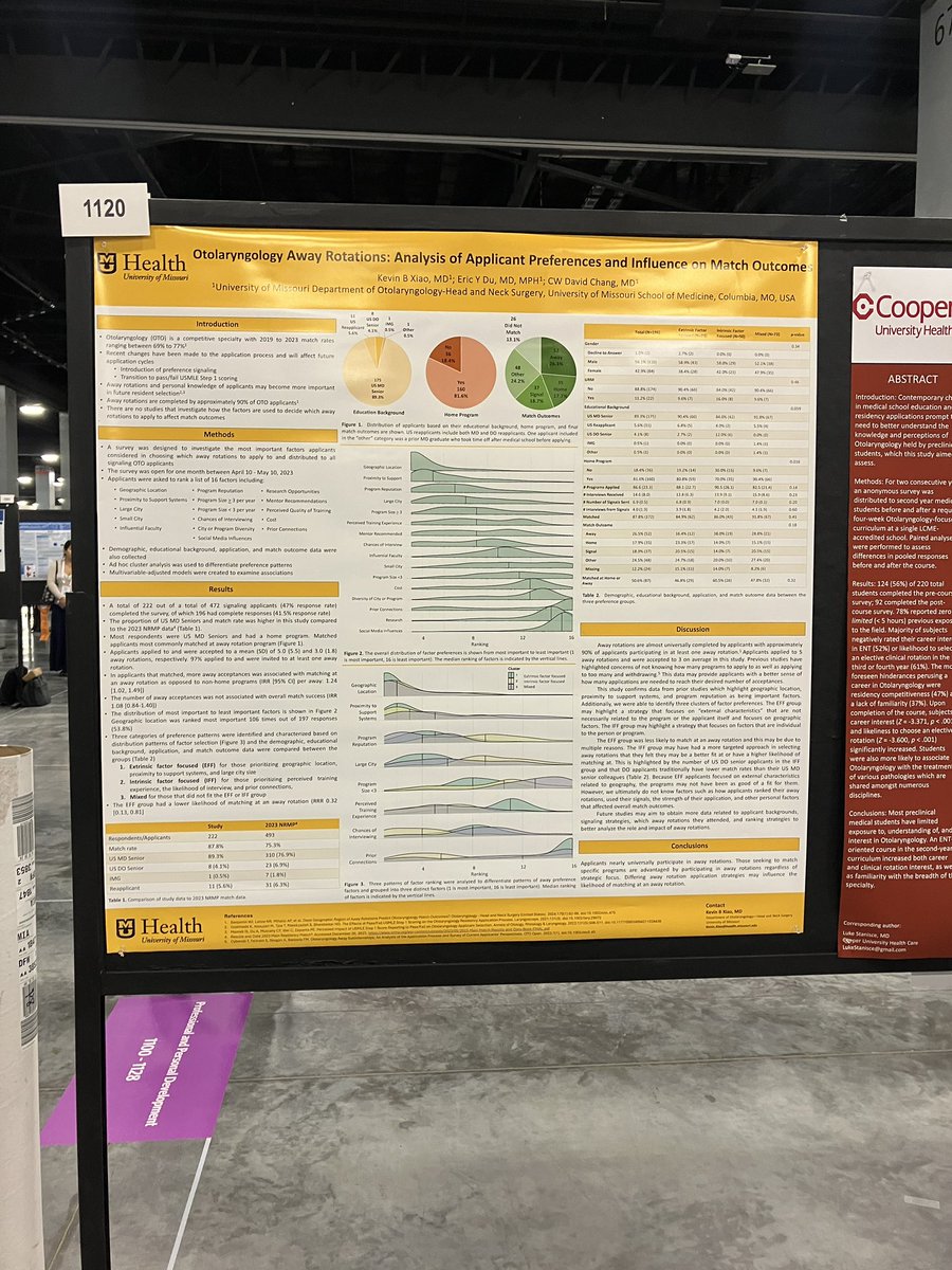 CW David Chang, MD, FACS (@drcwdavidchang) on Twitter photo Strong representation of <a href="/MizzouENT/">MizzouENT</a> at the #poster viewing session today at #OTOMTG24. Strong representation of <a href="/MizzouENT/">MizzouENT</a> at the #poster viewing session today at #OTOMTG24.