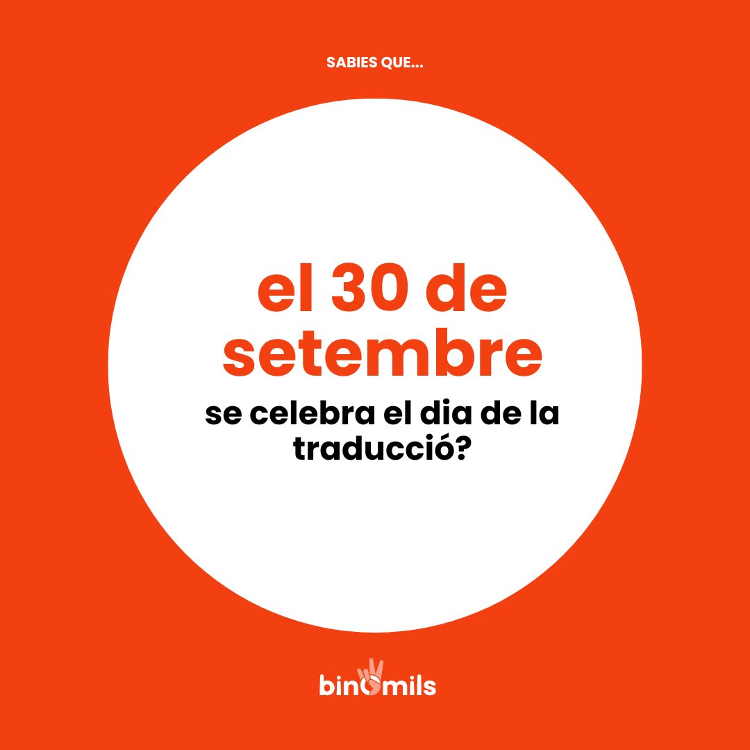 binomils's tweet photo. Avui se celebra el Dia Internacional de la Traducció 📝

El millor dia per recordar la tasca de les professionals de les llengües 🤓 i com són d'importants per la societat 💪🏼 https://t.co/nYGUVGo7Yi