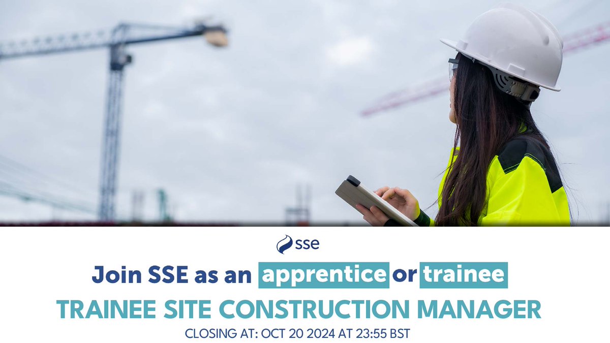 Trainee #SiteConstruction #Managementprogramme lasts for three years &amp; combines work-based learning #experience and formal #training and #workshops, including an #SVQ in #ConstructionSiteManagement.

Base Location: #Inverness, #Aberdeen, #Argyll

careers.sse.com/jobs/trainee-s…

@sse