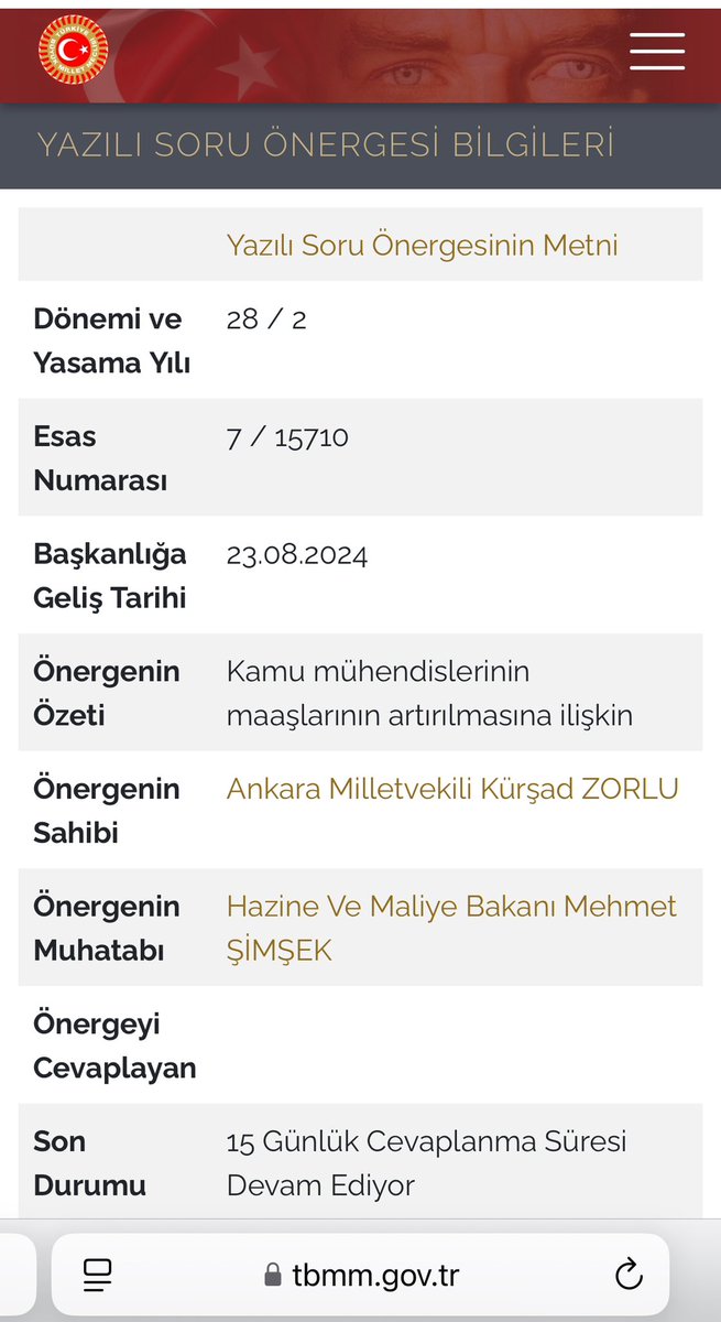 Kamu Mühendislerinin yaşadığı mağduriyeti meclis gündemine taşıyan Sayın Kürşat Zorlu Beye teşekkür ediyor,
Kamu Mühendislerinin
*Gelirleri iyileştirilip,İtibarları geri verilene kadar
*Mühendislik Kanunu çıkana kadar
Desteklerine devam etmesini bekliyoruz.
<a href="/zorlu77/">Prof.Dr.Kürşad ZORLU</a>
<a href="/iyipartitbmm/">İYİ Parti TBMM</a>
