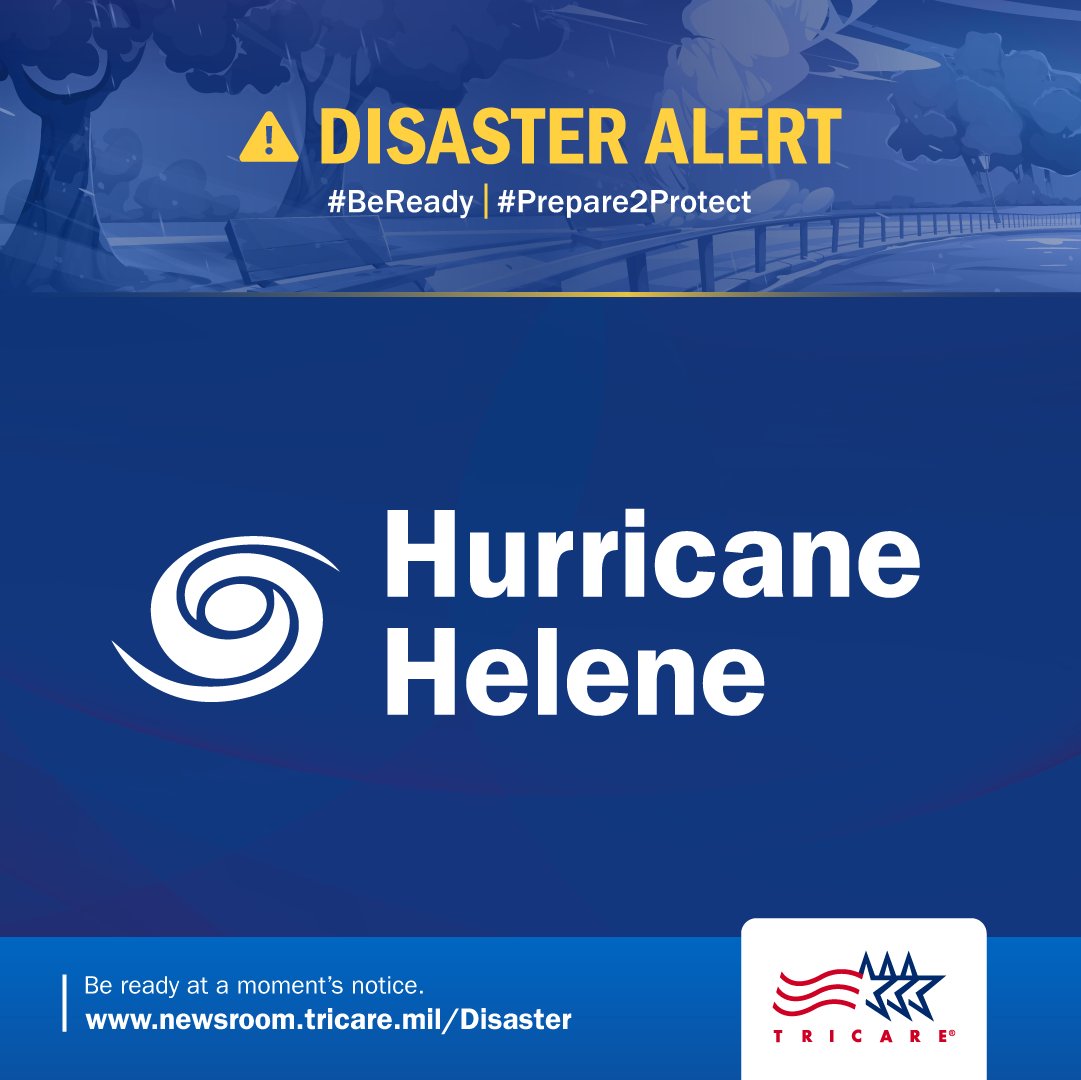 If you live in AL, FL (some counties), GA, KY, NC, SC, TN, VA, or WV (some counties) and are affected by Hurricane #Helene, we authorized temporary emergency refills for your medications. 

Learn more at: newsroom.tricare.mil/Disaster