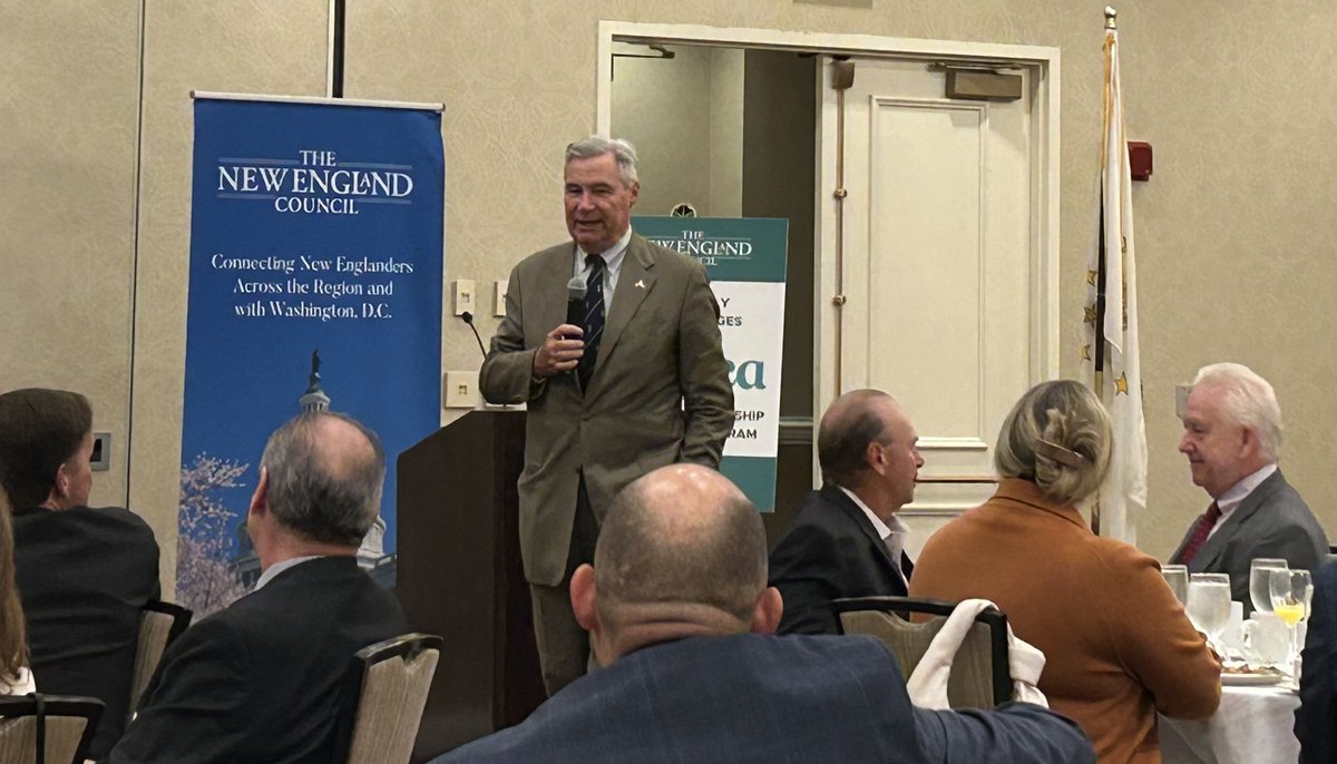 United States Senator <a href="/SenWhitehouse/">Sheldon Whitehouse</a> providing his Capitol Hill Report at this morning’s <a href="/NECouncil/">New England Council</a> breakfast.