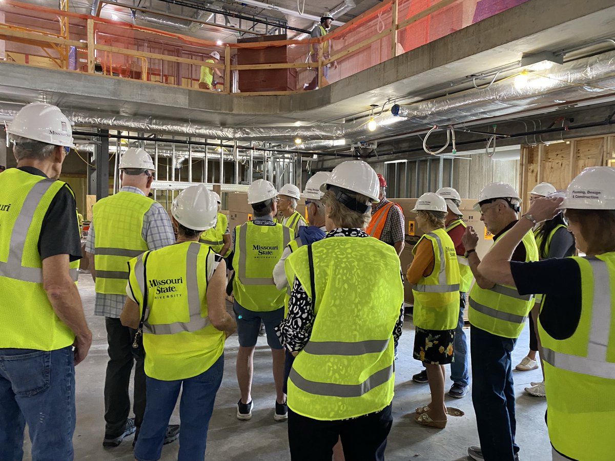 Tour of Blunt Hall with ⁦<a href="/MissouriState/">Missouri State</a>⁩  retired faculty and staff group.  Progress every day!