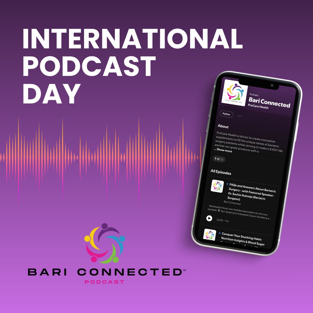 🎙️ International Podcast Day 🎙️ Celebrate with ProCare Health’s podcast! Tune in for expert advice, bariatric support, and more. Share your favorite episodes! 📱✨

#InternationalPodcastDay #Podcasts #ProCareHealth