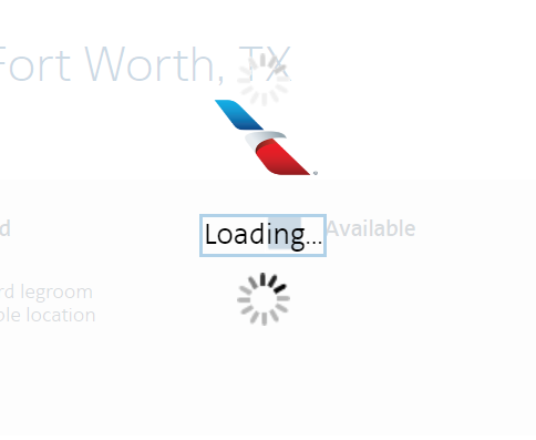 CethlennGateaux's tweet photo. @AmericanAir Hello! Found a good deal with you but the website is taking over 20 minutes to load seats. Picture attached. If I'm unable to choose seats I will have to go with another airline option. Please fix thank you! https://t.co/TOfca2S52T