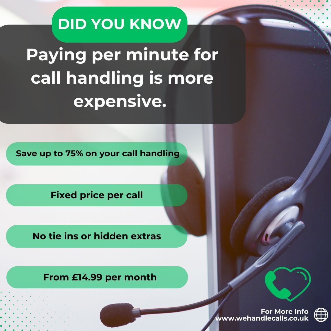 STOP paying per minute with your current call handling service and save yourself money. We Handle Calls won't charge you per minute so you wont have any surprise bills from us! Check out or pricing structure here! buff.ly/3wRH8Nm
