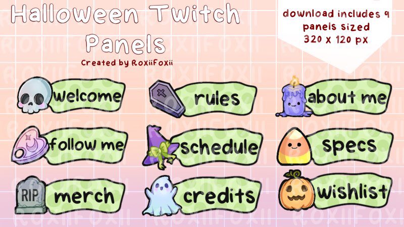 Any #TwitchStreamers looking for Halloween themed panels? I just finished these little cuties and posted them in my Ko-Fi shop! More to come for #spookyseason! 🎃👻

➡️ ko-fi.com/roxiifoxii/shop

#twitchpanels #halloween #halloweenart #twitch #digitalartist