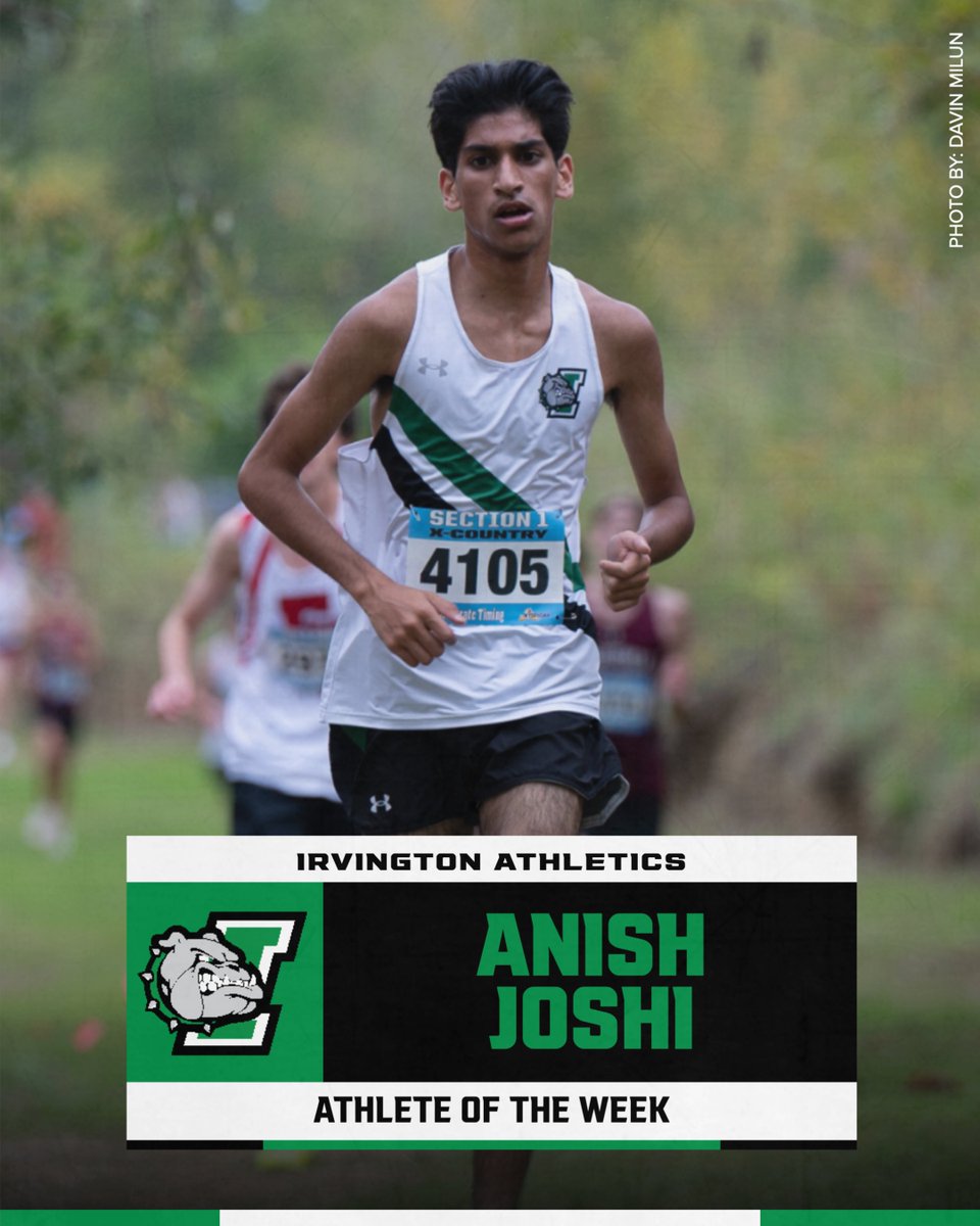 Congrats to Anish Joshi! 🏅 He placed 4th out of 229 runners with a 16:14 at the Arlington Harrier Invite, leading his team to a Small School title &amp; 3rd overall. A true leader, hard worker, &amp; standout student. #AthleteOfTheWeek #BulldogPride