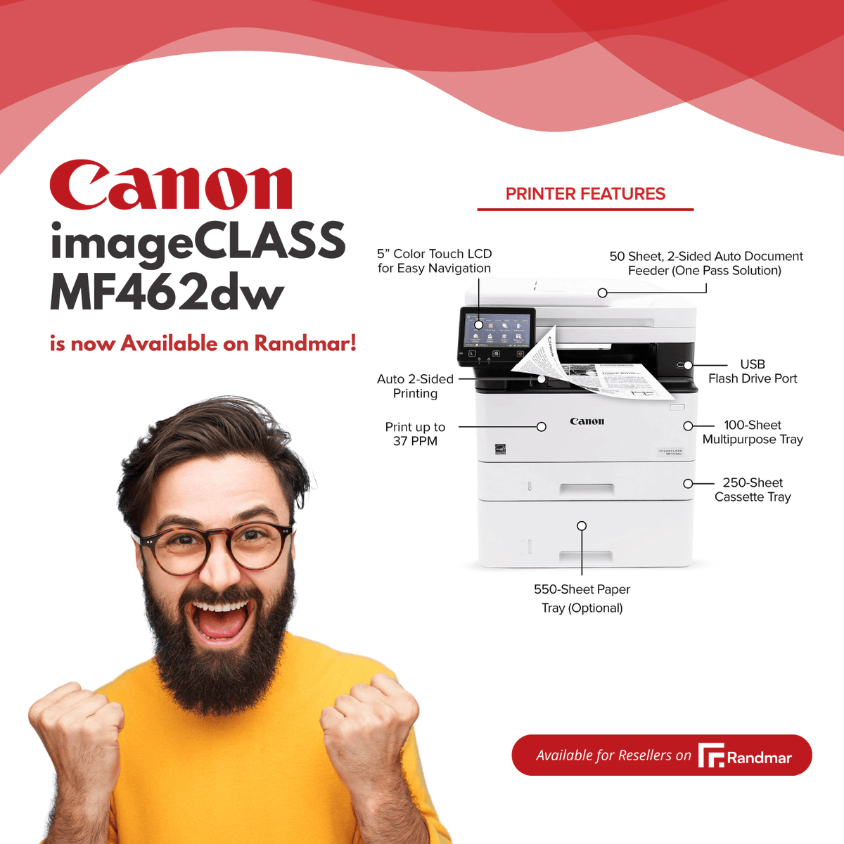 The Canon imageCLASS MF462dw is now available on Randmar! 🖨️ Fast, wireless, and secure—perfect for high-demand offices. Stock up now! #Canon #Randmar #OfficeEssentials #BusinessTech #Reseller

<a href="/canoncanada/">Canon Canada</a>
