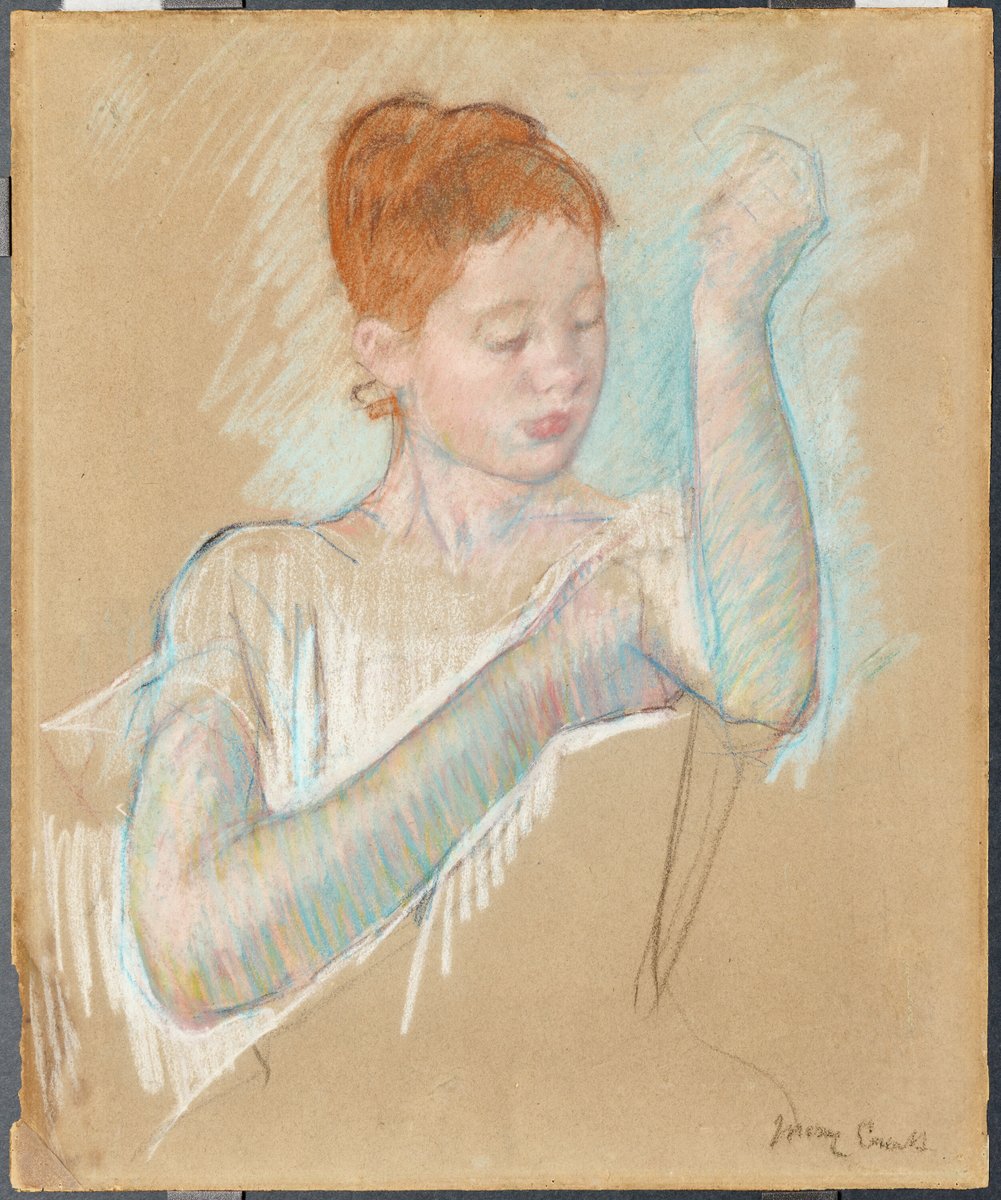 legionofhonor's tweet photo. Are your long gloves pressed and ready for the upcoming weekend?

We're just a few days away from "Mary Cassatt at Work," opening this Saturday, October 5 📆 

[Mary Cassatt, "The Long Gloves," 1886. Fine Arts Museums of San Francisco, Museum purchase] https://t.co/V1WggEwfkD