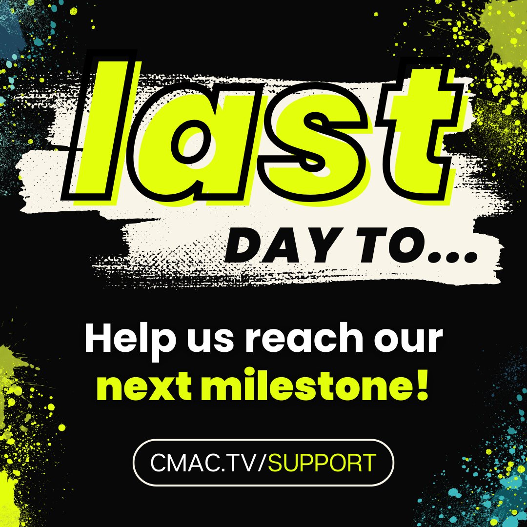 CMACTV's tweet image. 🚨 It’s the FINAL DAY of our Giving Campaign!  Help keep CMAC’s community stories alive whether it’s $5 or $50, every bit counts. Let’s make a big impact today! 🫶 

🚀💫 givebutter.com/supportcmac
#ShareYourStories #SupportCommunityMedia #SupportCMAC