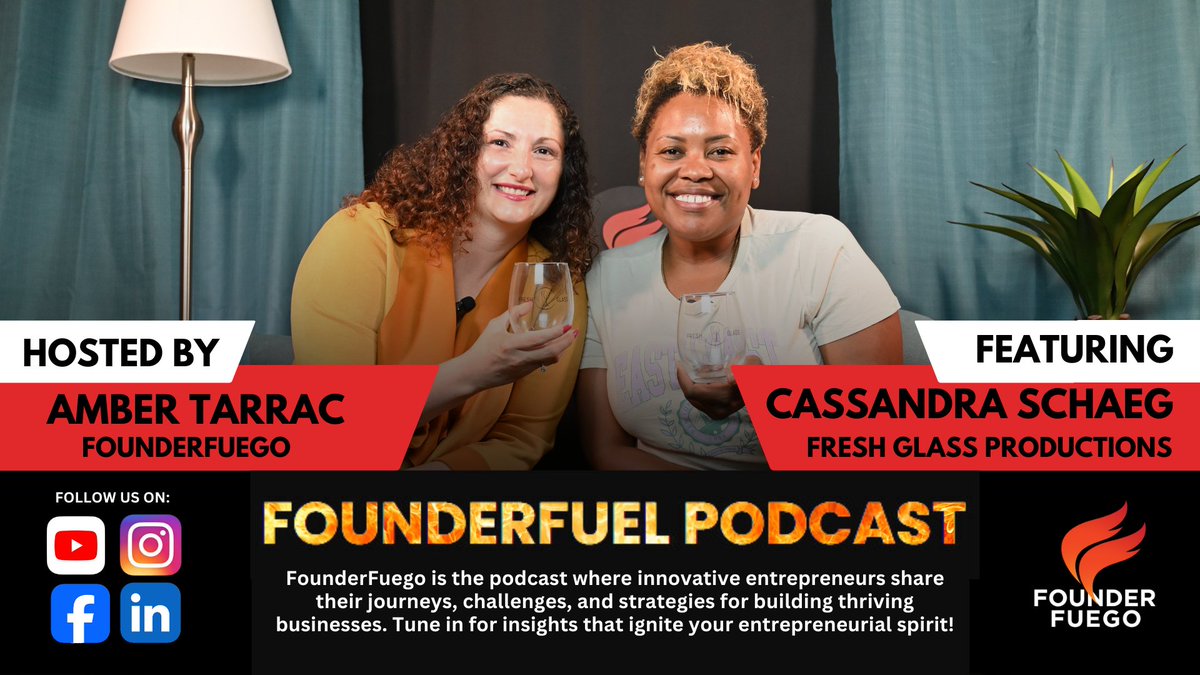 Founderfuego's tweet image. FounderFuel Podcast is Live with Emmy Award-winning host Cassandra Schaeg of @thisisfreshgla1 to talk about #entrepreneurship, #diversity, and #empowerment. Watch the full interview now! 🎥✨
👉 Watch here: bit.ly/FounderFuelFre…
#ThisisFreshGlass #founderfuego