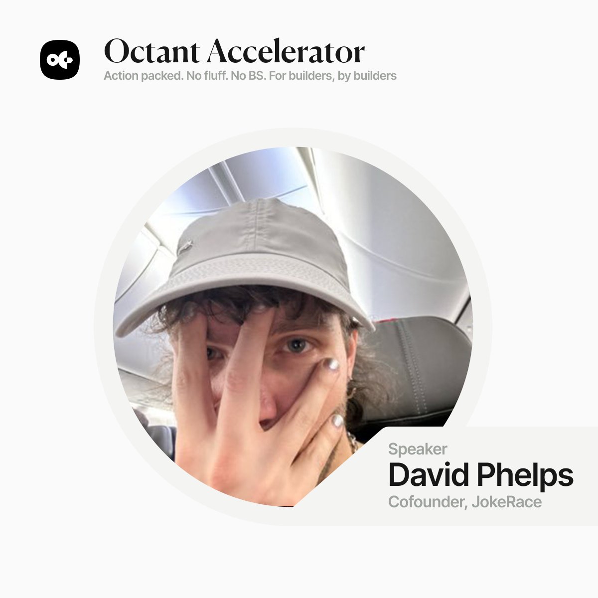 Our next speaker in this amazing line up is David Phelps.

David is a 3x cofounder, including <a href="/jokerace_io/">previous handle of Jokerace (now Confetti)</a>, which lets communities create contests to grow, run, and monetize, fully onchain, on over 100 chains!

We’re looking forward to <a href="/divine_economy/">david phelps</a>’s session on activating