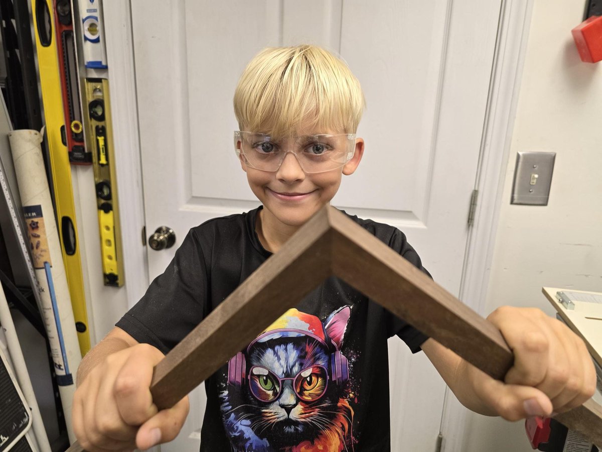 mikeroweworks's tweet photo. Hi Mike

My name is Jeremiah Wilson, and I wanted to share with you the impact your values are having on me and my family. As with most parents, I have concerns about what my two boys are being taught in school and through social interactions with other kids. I read the stories and see the videos of how kids are being groomed into thinking that they are owed everything and responsible for nothing.

I have always loved your Sweat Pledge, and recently, I went online and showed it to my oldest son, Liam. We discussed each of the 12 tenets, and talked about what they mean and why they are important. Liam agreed that before he graduates High School, he will have all 12 committed to memory.

We started that night, and within a few days of me asking him “what the first rule of the Sweat Pledge is,” he had it memorized and was able to explain what it means to him. Seeing him take it seriously, I went to mikeroweWORKS and bought two copies of the Pledge; one for him and one for his younger brother. He was thrilled to have it and we decided to demonstrate its message by putting hard work into play. Instead of buying a frame, we chose to build one ourselves. I am an amateur woodworker, so this was a great opportunity to have my son work with me in my shop while learning how to build something himself.

We used a small piece of Black Walnut. I insisted that he perform each step of the process to make the frame. In the end, he planed it smooth, ripped it into four pieces, cut it to size with the proper 45-degree angles, and assembled it himself. Glass can be expensive, so we purchased a cheap discarded picture from a second-hand store. We removed the glass and cut it to size. It was a great way to show my son how to repurpose unused items and manage costs. He was very pleased with his accomplishment. Your Pledge and his picture frame now hang proudly on his bedroom wall where he can see it daily and be inspired by it.

My sons are like all kids these days who want to always play with their electronics and skip doing their chores. But I feel they will have a greater appreciation for hard work because it is being instilled into them at a young age and your Sweat pledge is a great tool to help me with it. Who knows, perhaps one day they will be applying for a Work Ethic Scholarship because they have been inspired to be a tradesman thanks to all the great opportunities they trades provide. Thanks.

A Proud Dad

Hi Jeremiah
I can’t tell you how encouraging it is to read letters like yours.

Please tell your son that the Pledge hanging on his wall is now the foundation of a work ethic curriculum in more than thirty schools across the country. My hope is to see it in thirty thousand, but honestly, I’d consider it an even greater victory if more parents used it precisely as you have – as a conversation starter at home. As a way to discuss the importance of work ethic, personal responsibility, delayed gratification, a positive attitude, and a host of other virtues that have sadly fallen out of favor.

If he’s up for it, ask Liam to make another frame. Same size as the one he just completed. If he does, I promise to fill it with something worth framing. Something else to hang on his wall alongside the SWEAT Pledge, and talk about with his own kids, a few years down the road.
Thanks again for writing, and give Liam my regards.

Mike
PS. As for the rest of you, we sell SWEAT Pledges for $12 a piece. All the money goes to our work ethic scholarship program. Get one here, and start a conversation with your kids worth having. https://t.co/Aqxt4NbvL8