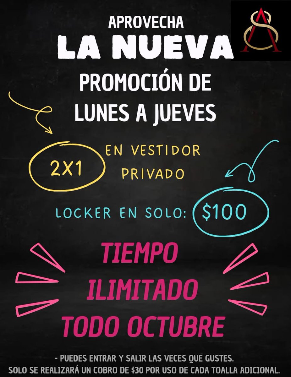 SaunaAres107's tweet photo. Jacuzzi, vapor, regaderas, sauna... ¡VEN A DISFRUTAR! AHORA CON TIEMPO ILIMITADO

🔹 LUNES  de 4 a 11pm🔹

Aquí te proporcionamos toalla y puedes traer tus sandalias si gustas o aquí rentar unas por solo $30. Costo de toalla reingreso $30.

¡Te esperamos!
https://t.co/ff7NFMUKE0 https://t.co/CwONDOBWrv